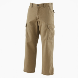 Vintage Straight Leg Men's Workwear Cargo Pants Cotton Duck Canvas Loose Utility