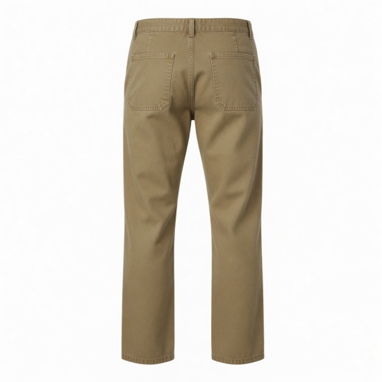 Men's Retro Vintage Casual Pants Thickened Original Re Engraved Canvas Mid Waist Button Zipper