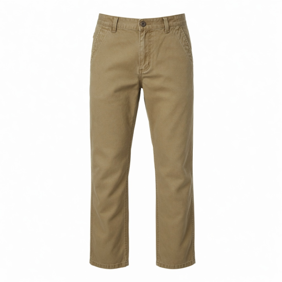 Men's Retro Vintage Casual Pants Thickened Original Re Engraved Canvas Mid Waist Button Zipper