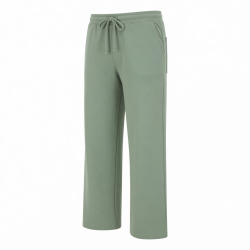 Solid Color Air Layer Fabric Basic Loose Straight Leg Long Pants Sports Casual Drawstring Pants