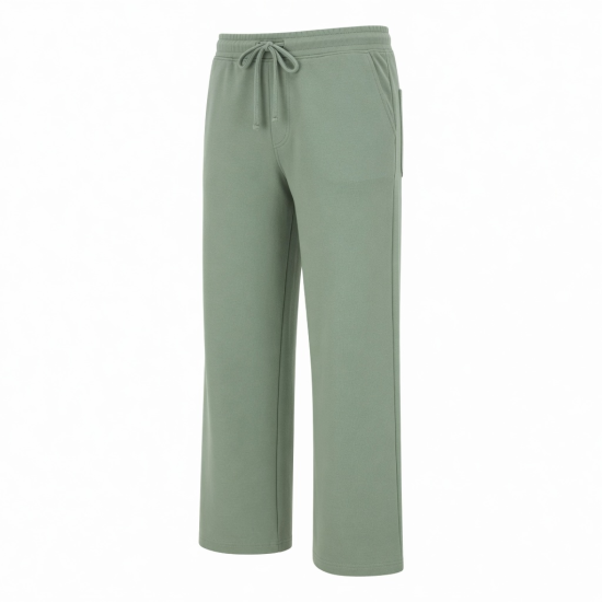 Solid Color Air Layer Fabric Basic Loose Straight Leg Long Pants Sports Casual Drawstring Pants