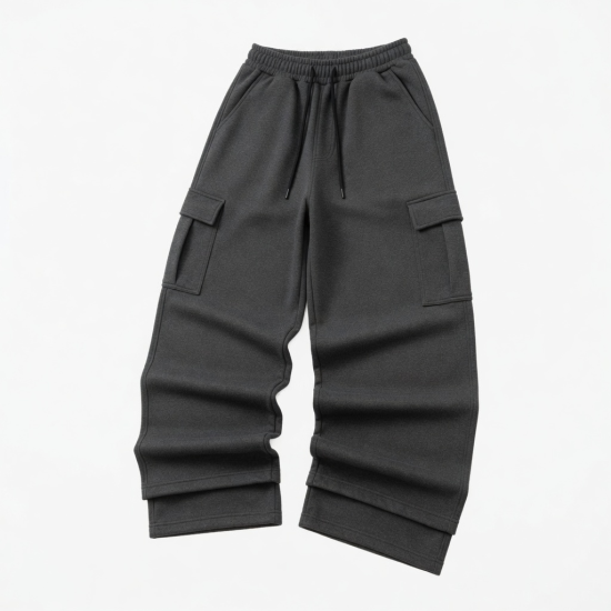 Baggy Wide Leg Trousers Men Joggers Y2k Cargo Oversized Stacked Pants Men Flared Sweatpants
