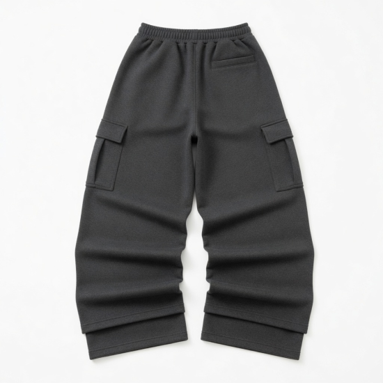 Baggy Wide Leg Trousers Men Joggers Y2k Cargo Oversized Stacked Pants Men Flared Sweatpants