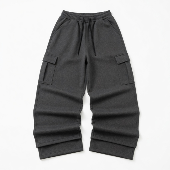 Baggy Wide Leg Trousers Men Joggers Y2k Cargo Oversized Stacked Pants Men Flared Sweatpants