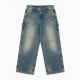 Manufacture Carpenter Pant Acid Washed Vintage Double Knee Baggy Ized Jeans Wide Leg Pants