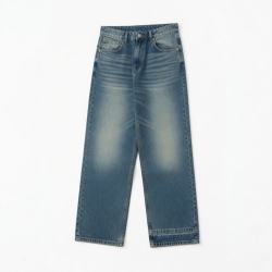 Men's Baggy Jeans Male Small Vintage Washed Denim Pants for Streetwear S