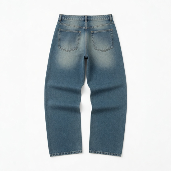 Men's Baggy Jeans Male Small Vintage Washed Denim Pants for Streetwear S