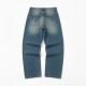 Men's Baggy Jeans Male Small Vintage Washed Denim Pants for Streetwear S