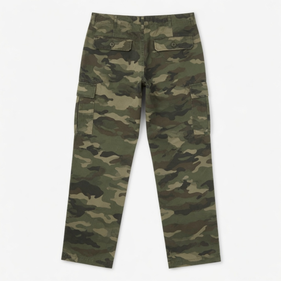 Men's Camouflage Style Chinos Trousers Skinny Fit Flare Cotton Pants Straight Cargo Pants