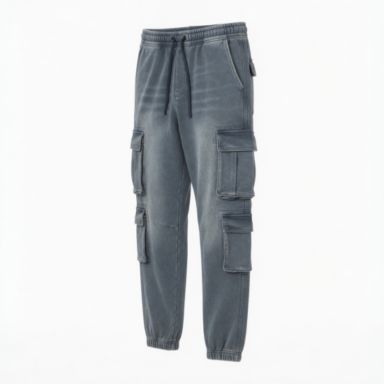 Men's Casual Pants Men Clothing Sweat Cargo Acid Wash Pants