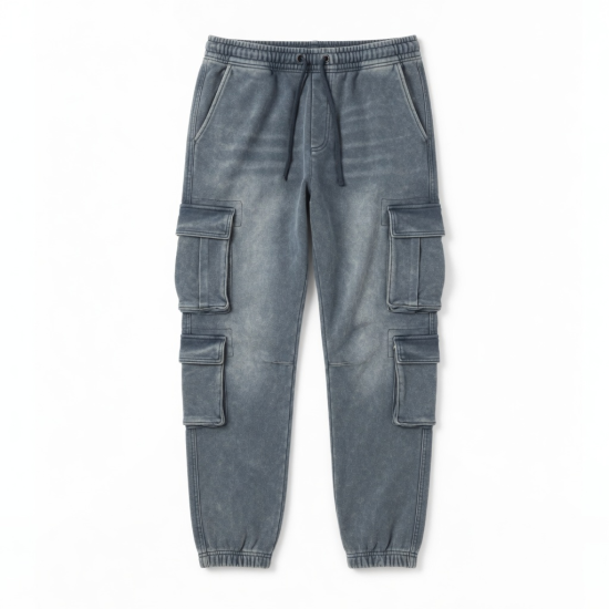 Men's Casual Pants Men Clothing Sweat Cargo Acid Wash Pants