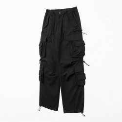 Multi Strings and Pockets Hip Hop Oversized Fast Drying Cargo Pants Men Black Tactical Outdoor