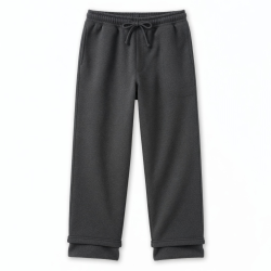 Heavy Weight Men's Cotton Terry Fleece Lined Sweatpants Blank Thick Joggers Mid Waist Wide Leg