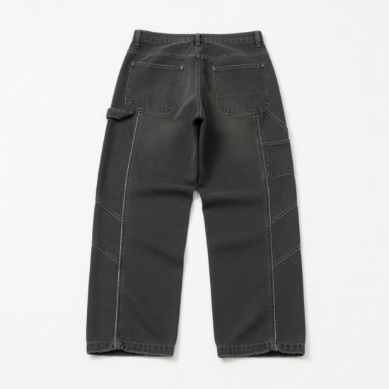 Trendy Men's Retro Sweatpants 380g Cotton Loose Distressed Pants with Personality Stitching