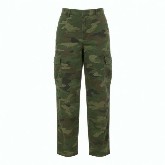 Hip Hop High Waisted Relaxed Fit Cotton Active Camo Workpants Fashion Workwear Cargo Pants