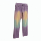 Rainbow Spray High Street Retro Apparel Corduroy Straight Leg Trousers with Rivet Sun Faded