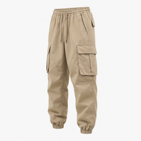 Reatechs Loose Pants Solid Color Breathable Canvas Sweatpants Joggers Track Cargo Pants