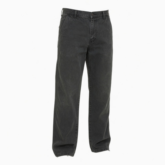 Men Vintage Washed Curved Leg Pants Loose Fit Straight Leg Casual Streetwear Trousers
