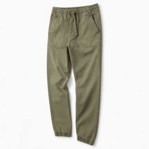 Washed Men's Pants Jogger Canvas Trousers