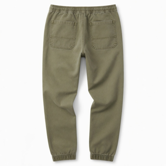 Washed Men's Pants Jogger Canvas Trousers