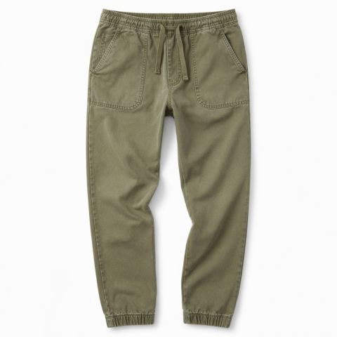 Washed Men's Pants Jogger Canvas Trousers