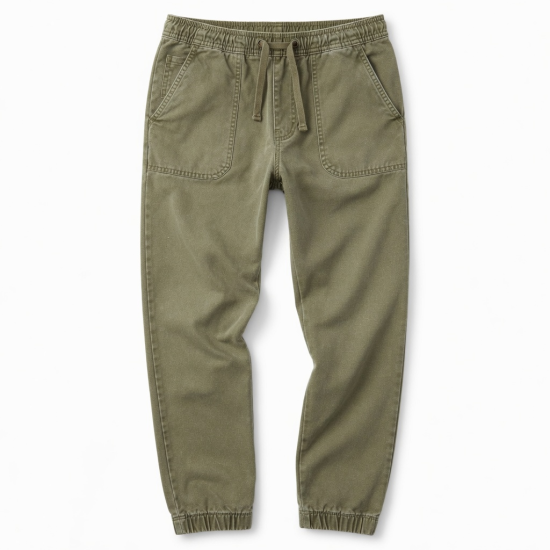 Washed Men's Pants Jogger Canvas Trousers