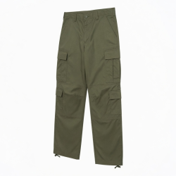 Men's Tactical Cargo Pants with Multi Pockets Breathable Olive Hiking Trousers Button