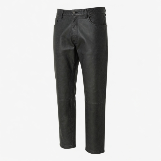 Low Men's Pants Made Latest Design Washed Men Leather Pants for Online Sale