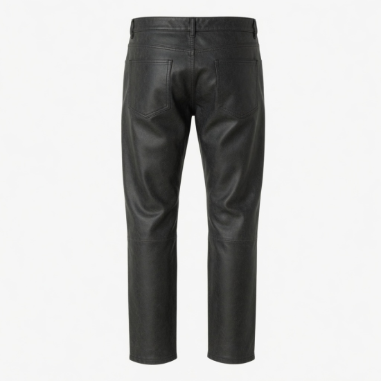 Low Men's Pants Made Latest Design Washed Men Leather Pants for Online Sale