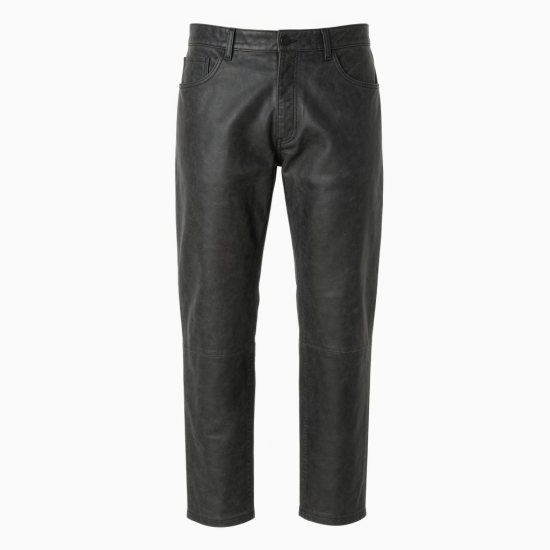Low Men's Pants Made Latest Design Washed Men Leather Pants for Online Sale