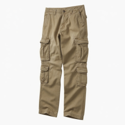 Men's Casual Canvas Cargo Pants with Multi Pockets Mid Waist Sweatpants Large Size Straight