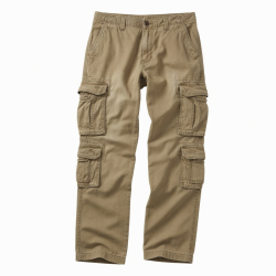 Men's Casual Canvas Cargo Pants with Multi Pockets Mid Waist Sweatpants Large Size Straight