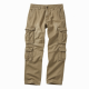 Men's Casual Canvas Cargo Pants with Multi Pockets Mid Waist Sweatpants Large Size Straight