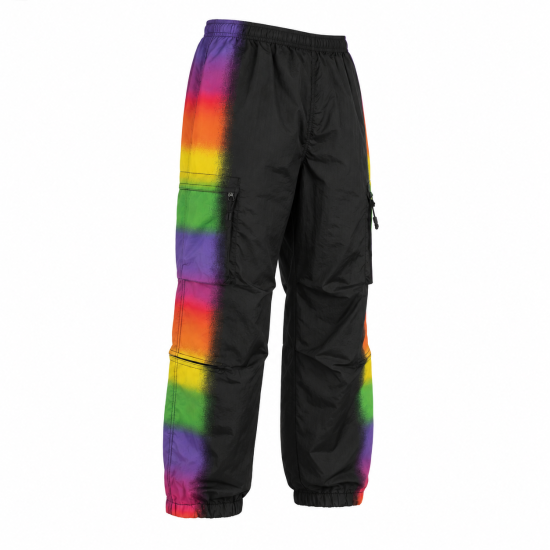 Rainbow Spray Men's Side Striped Sporty Parachute Pants Breathable Training Sweat Wicking