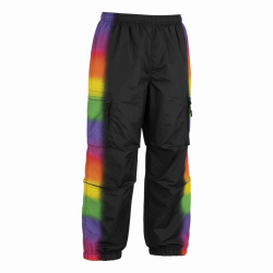 Rainbow Spray Men's Side Striped Sporty Parachute Pants Breathable Training Sweat Wicking