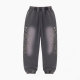 Streetwear Vintage 420 Gsm Cotton Heavyweight Oversized Embroidery Sweatpants Acid Washed
