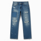 Jeans Small New Ripped Straight Pants Cotton Pants Destructive Wash Patch Style Men's Jeans