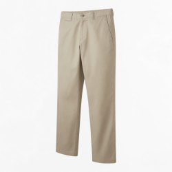 Mens Cotton Trousers Lightweight Casual Mid Waist