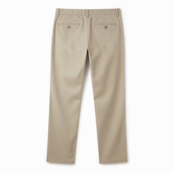 Mens Cotton Trousers Lightweight Casual Mid Waist