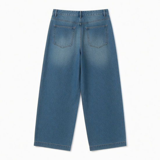 Men's Summer Casual Baggy Wide Leg Trousers Mens Work Pants Cargo Casual Trousers Men's Denim